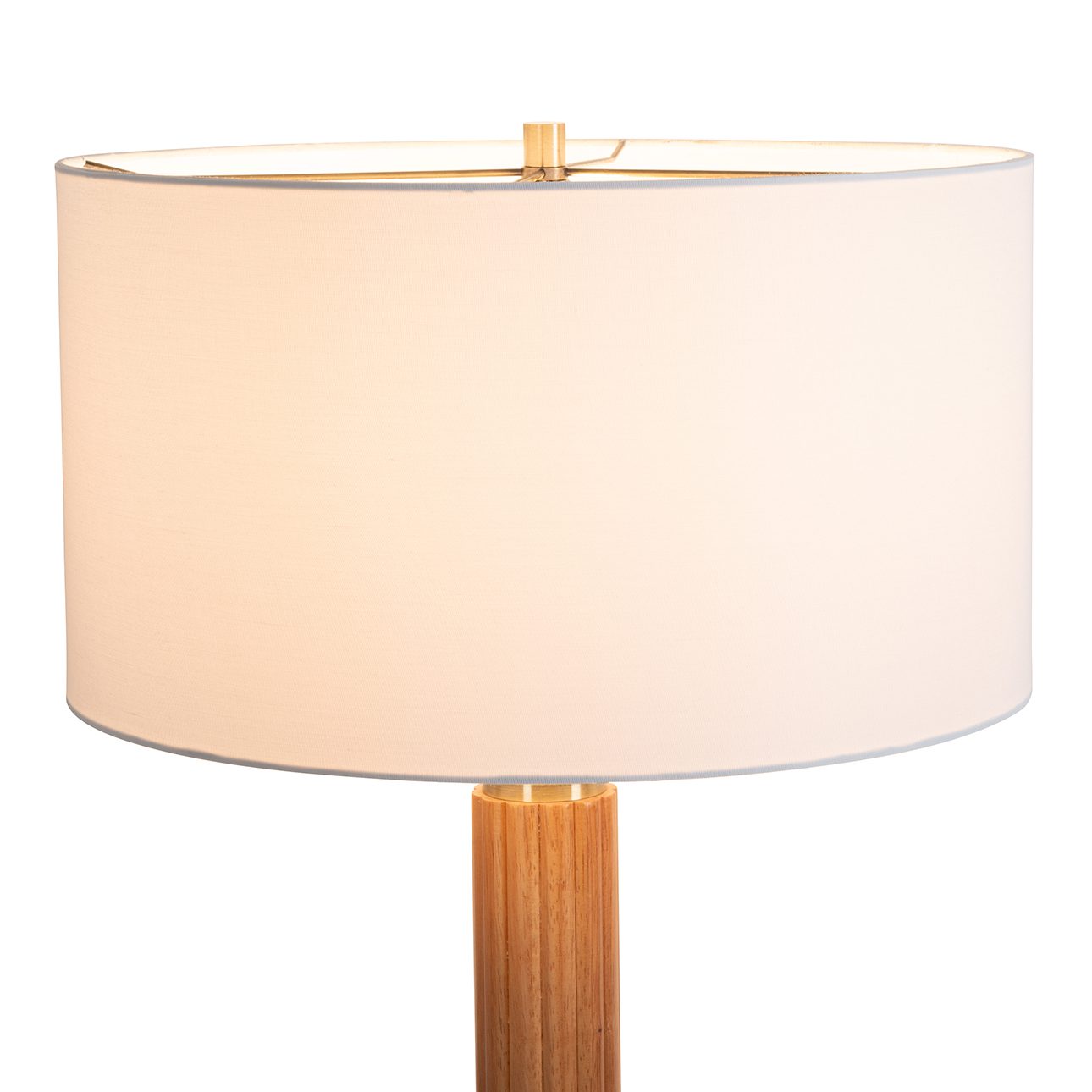 Tambo Floor Lamp in Natural Ash Wood with Warm Glow