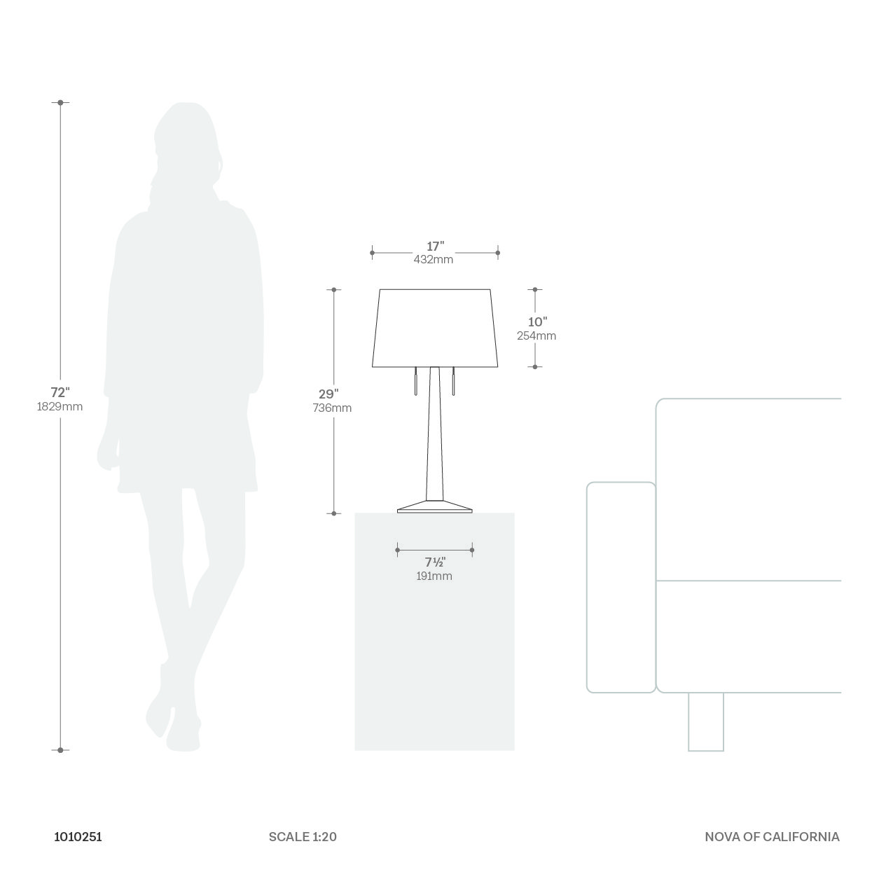 Taper Table Lamp in Dark Walnut with Warm Glow