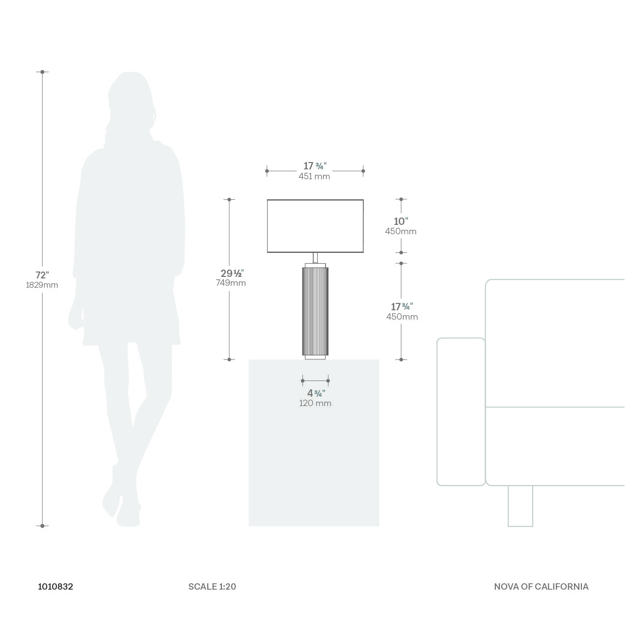 Tambo Table Lamp in Ash and Brass with Soft Ambient Glow