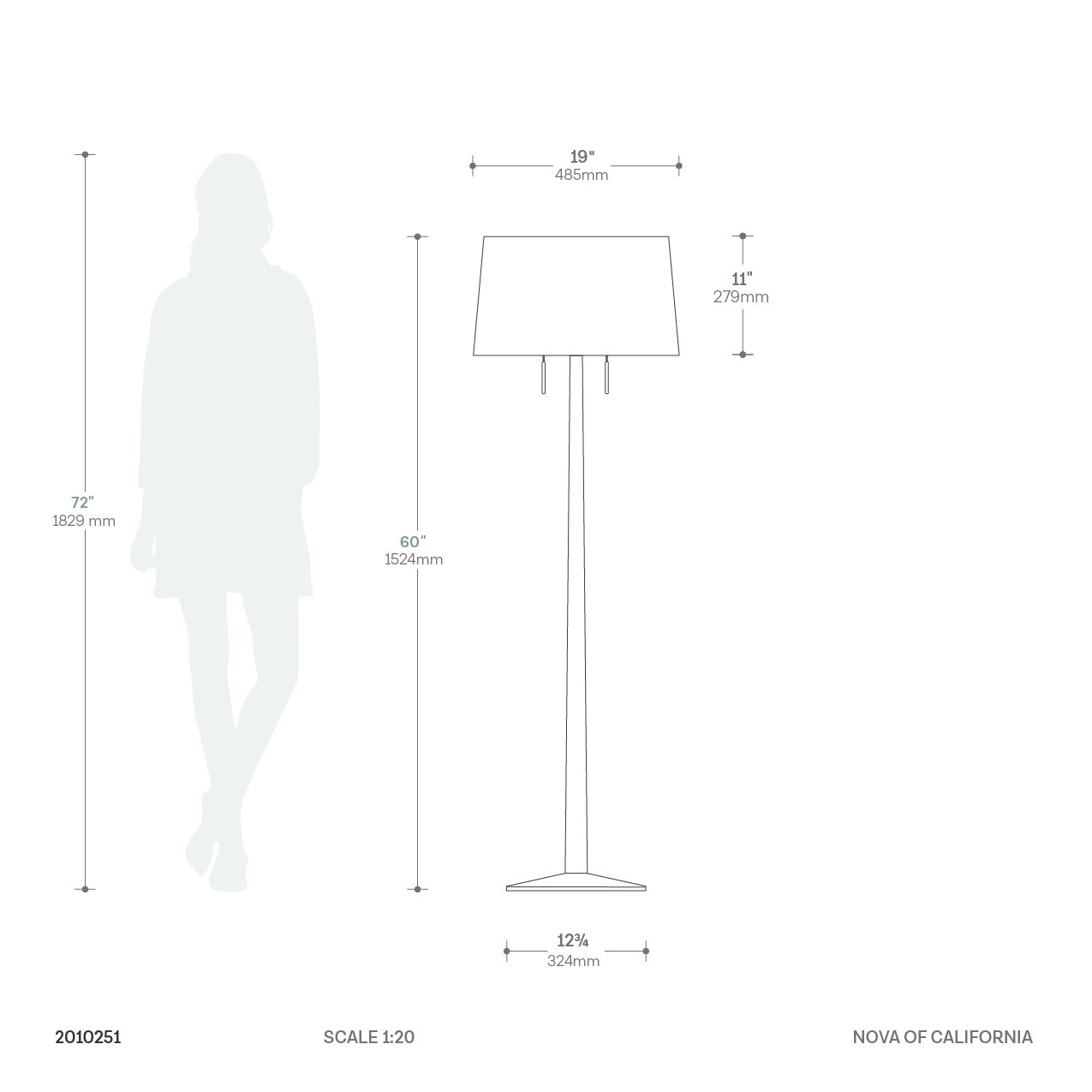 Taper Floor Lamp - Dark Walnut