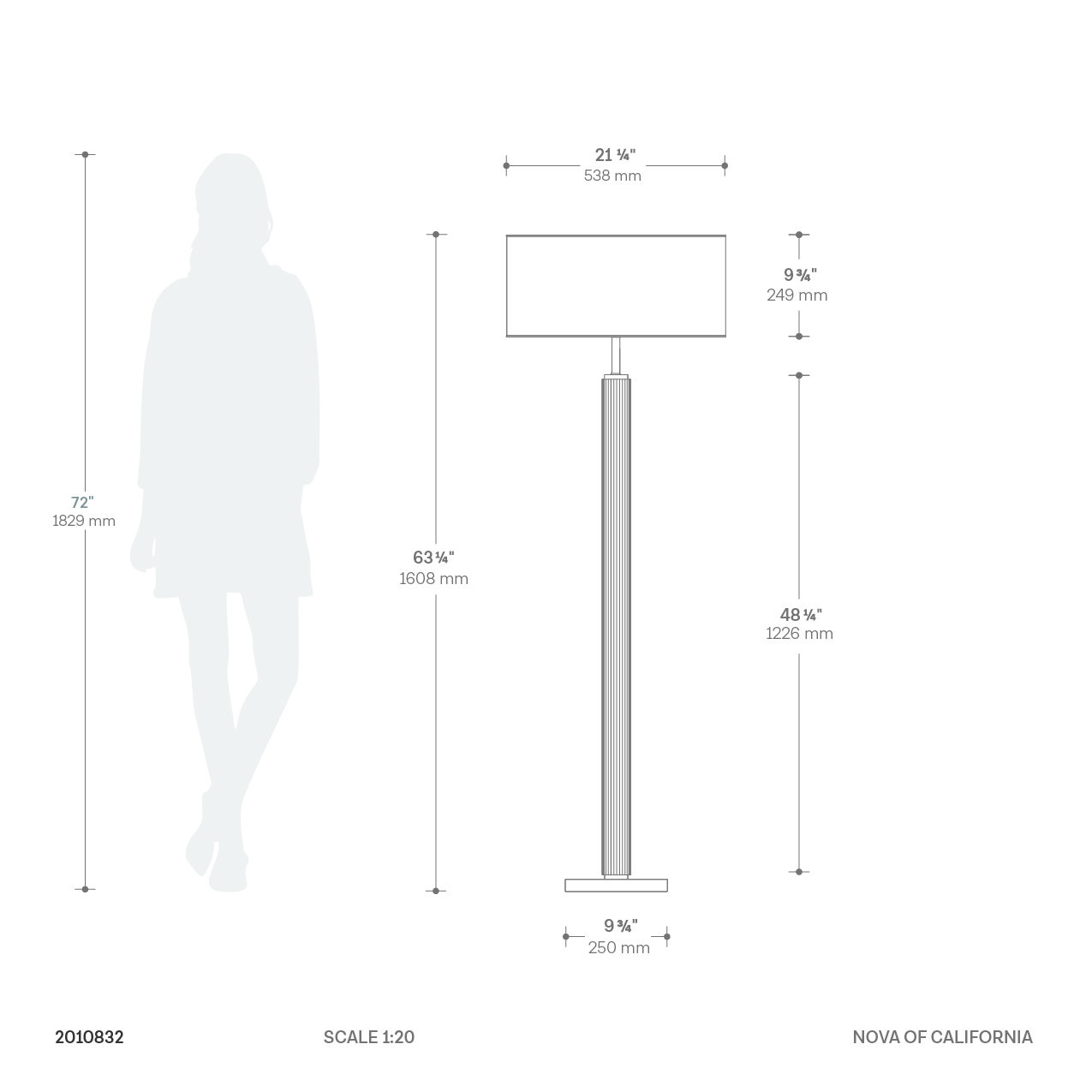 Tambo Floor Lamp in Natural Ash Wood with Warm Glow