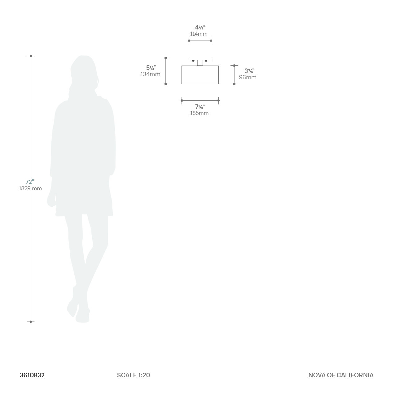 Tambo Semi-Flush Mount Ceiling Light - Natural Ash 7.25" Diameter