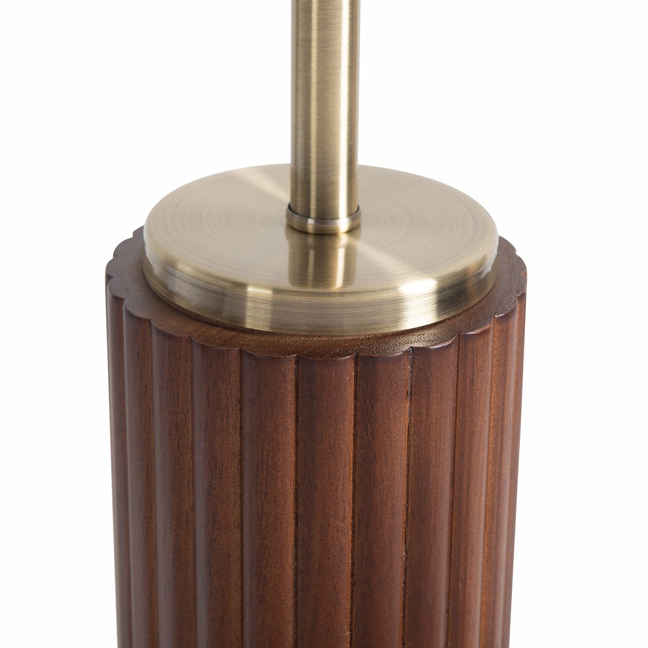Tambo Wood and Brass Table Lamp with Warm Glow