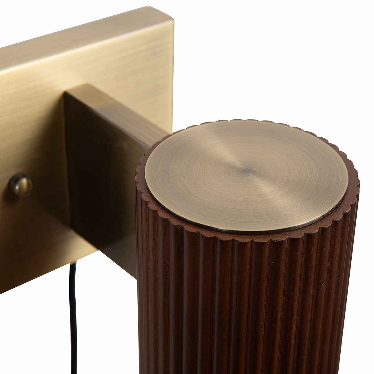 Tambo Walnut Wall Sconce with Warm Brass Accent