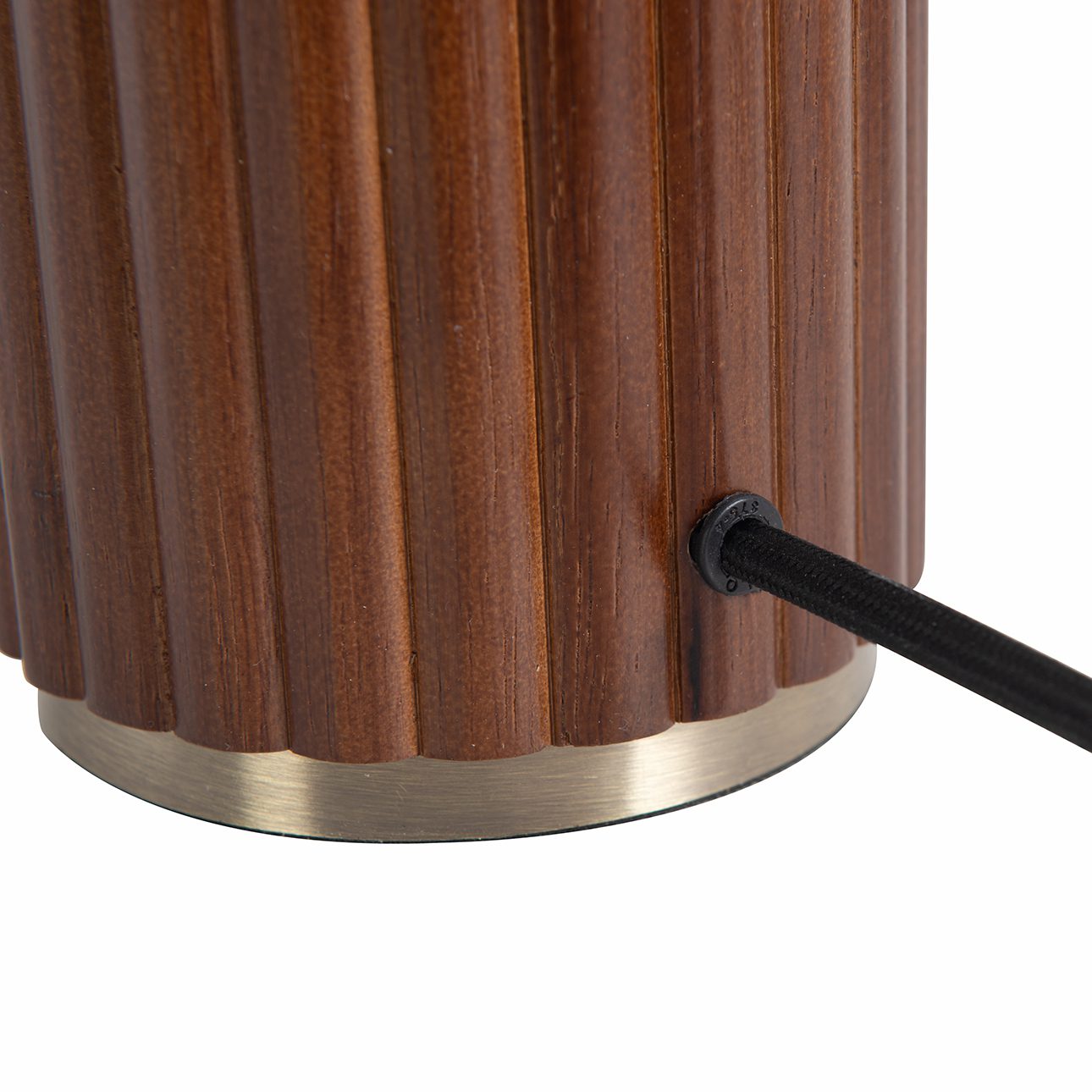 Tambo Wood and Brass Table Lamp with Warm Glow