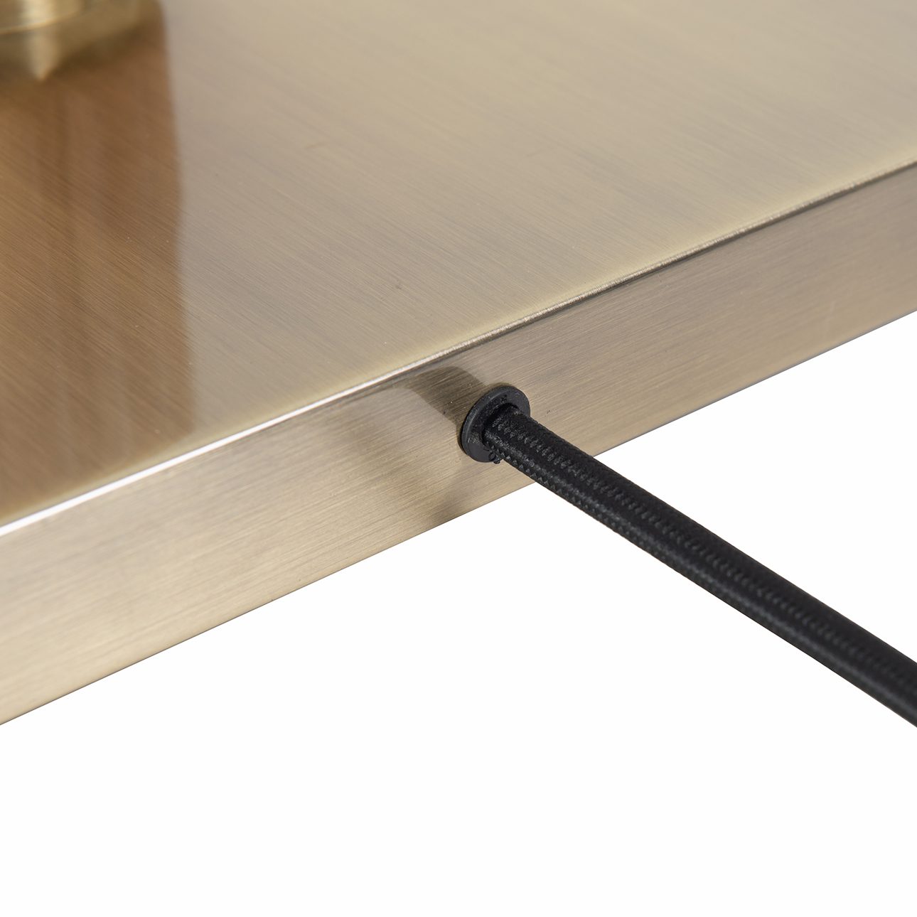 Tambo Torchiere Floor Lamp in Natural Ash and Brass