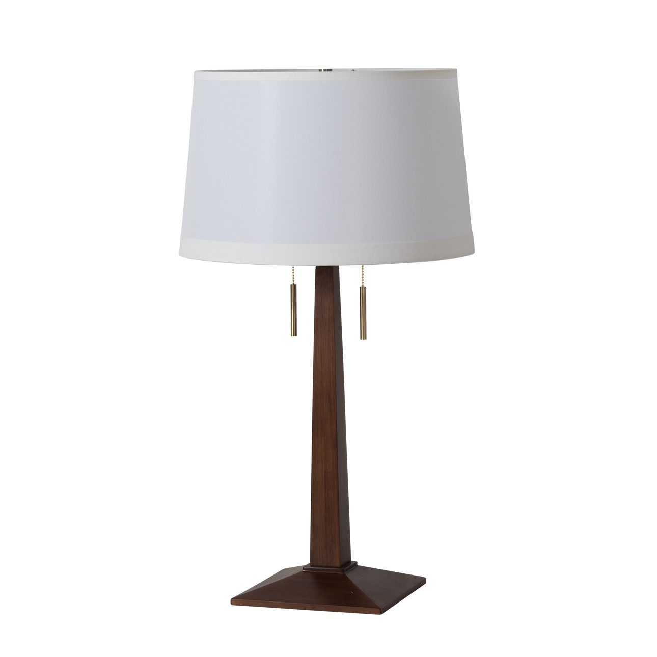 Taper Table Lamp in Dark Walnut with Warm Glow