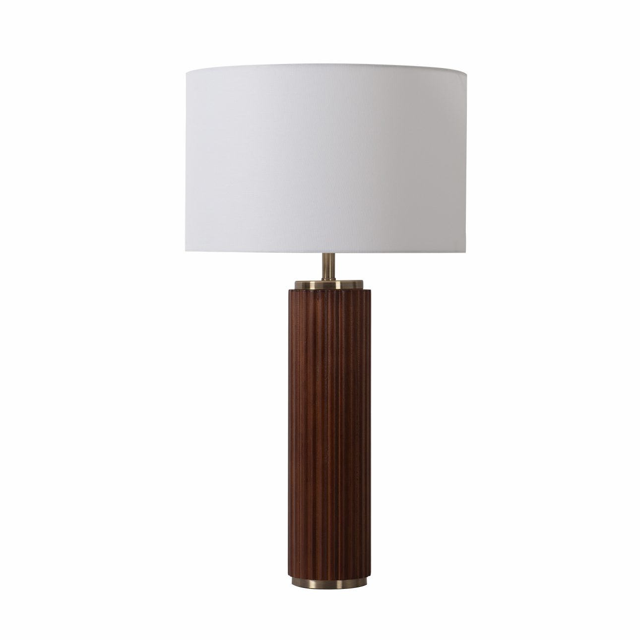Tambo Wood and Brass Table Lamp with Warm Glow
