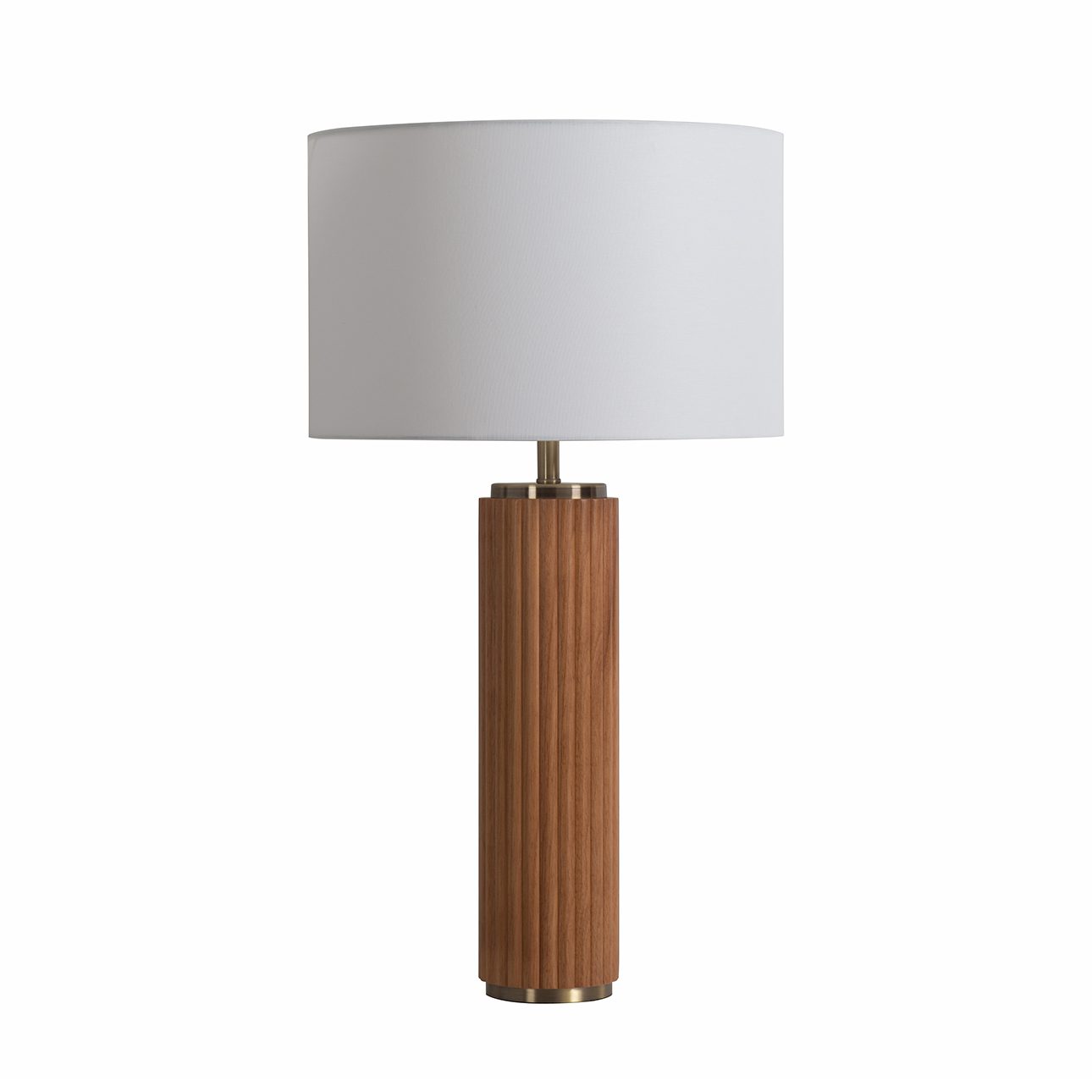 Tambo Table Lamp in Ash and Brass with Soft Ambient Glow