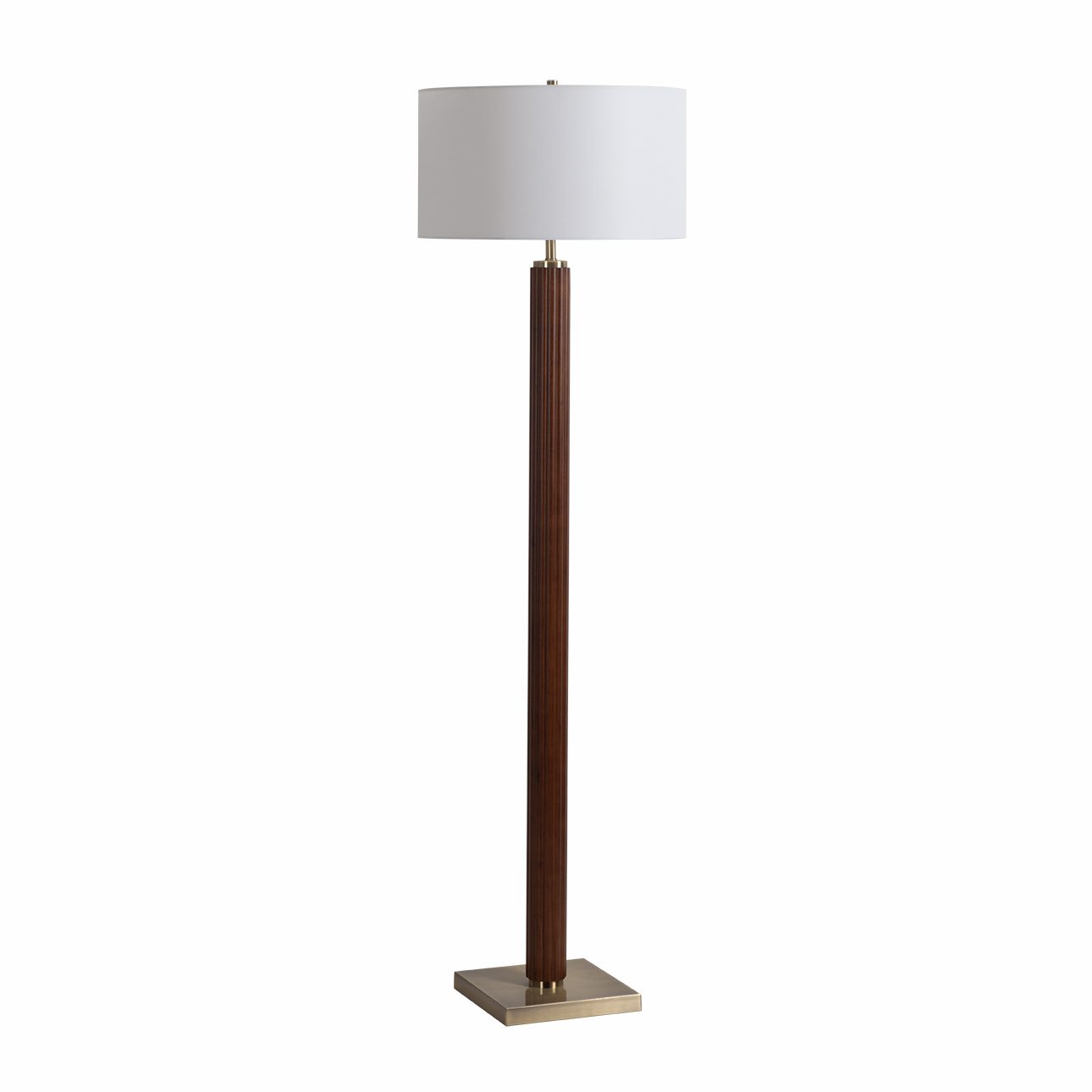 Tambo Walnut Floor Lamp with Brass Accent