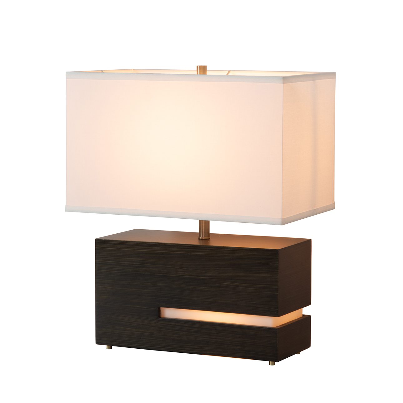 Zen Reclining Table Lamp in Gilded Ebony and Brass with Night Light