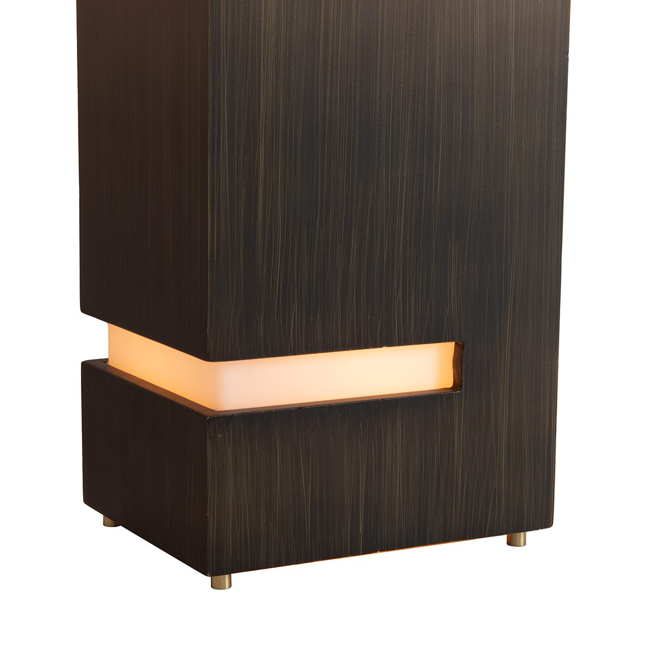 Zen Standing Floor Lamp with Night Light in Gilded Ebony Brass