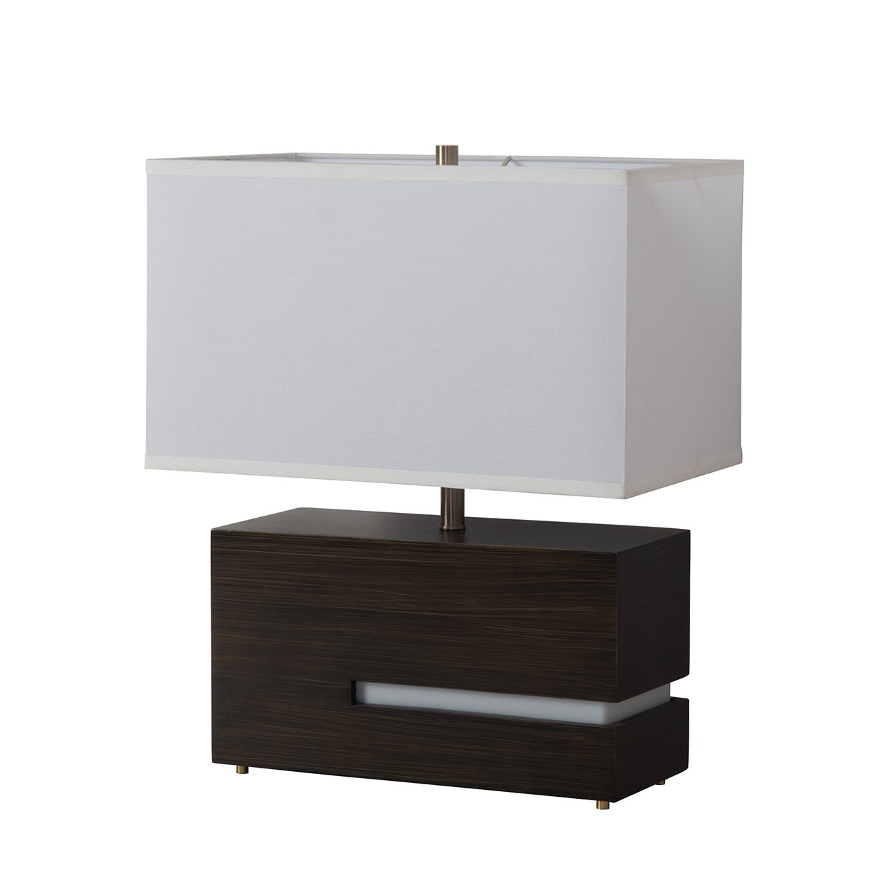 Zen Reclining Table Lamp in Gilded Ebony and Brass with Night Light