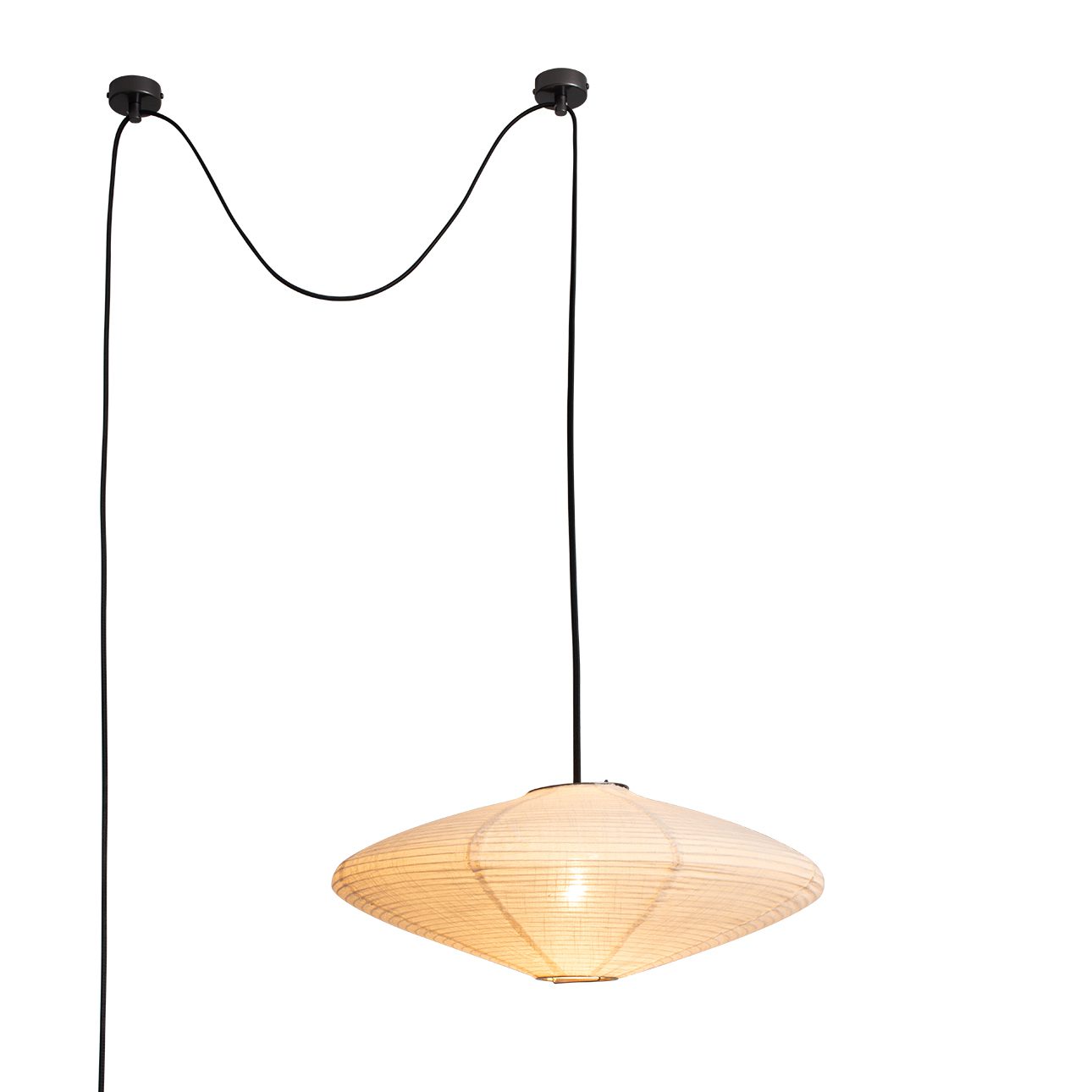 Roswell Pendant Swag Light with White Linen Shade