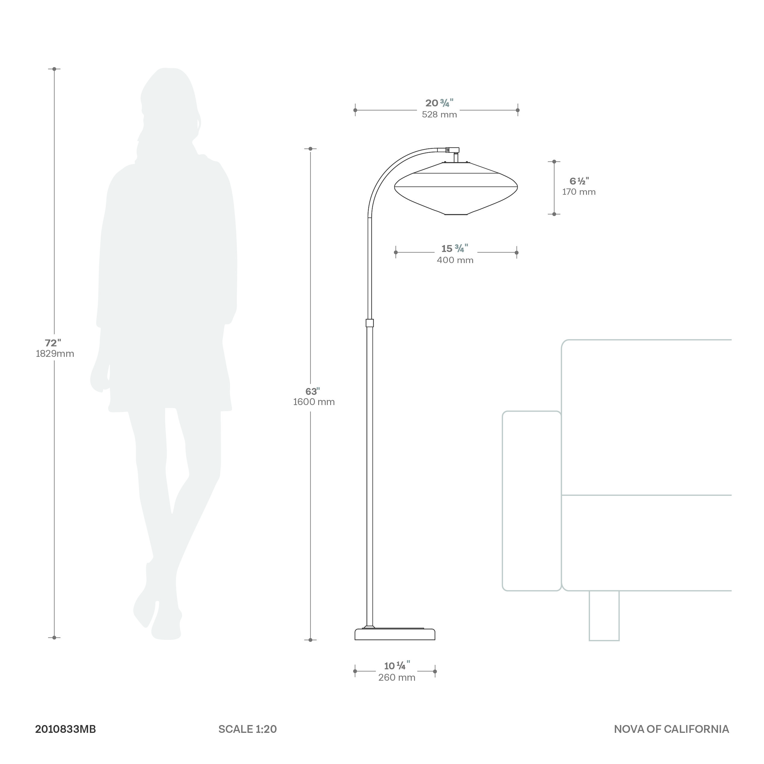 Roswell Floor Lamp with White Linen Shade and Black Marble Base