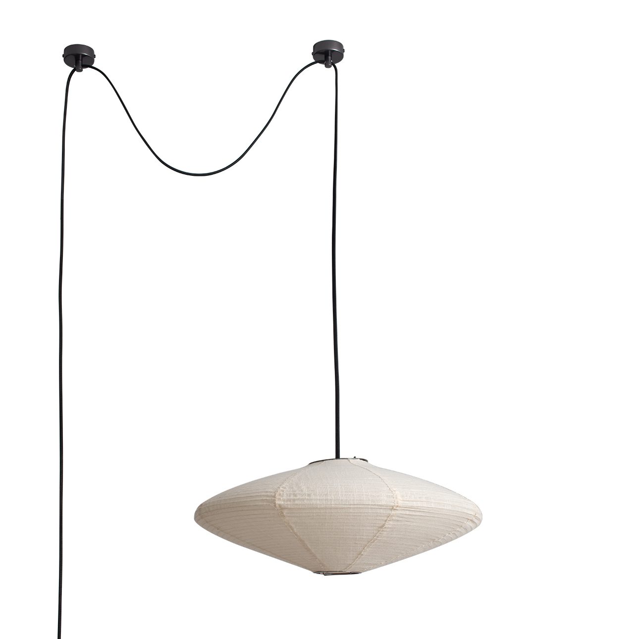 Roswell Pendant Swag Light with White Linen Shade