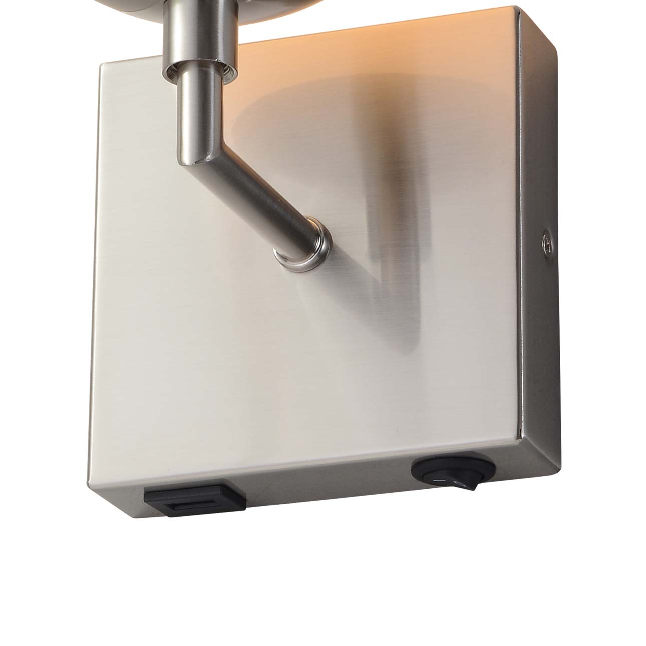 Globe Wall Sconce in Satin Nickel with Plug In Rocker Switch