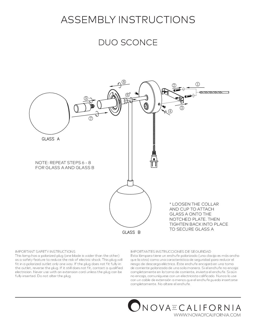 Duo Contemporary LED Wall Sconce in Brushed Brass