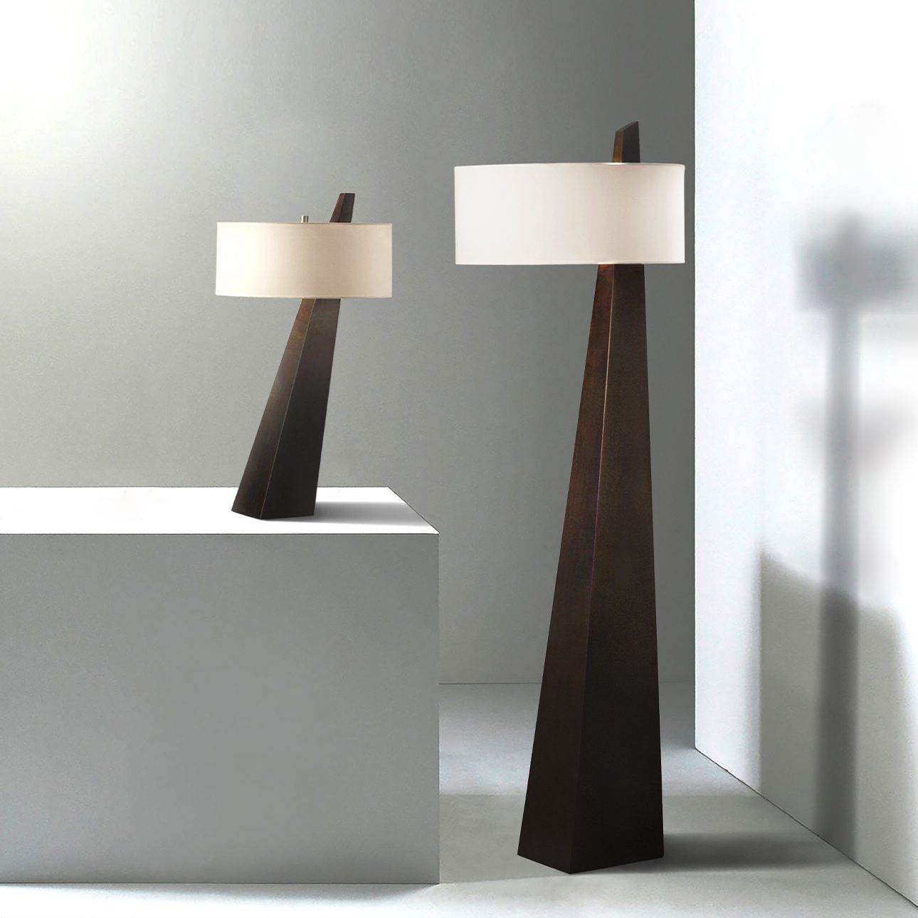 Obelisk Floor Lamp - Dark Walnut