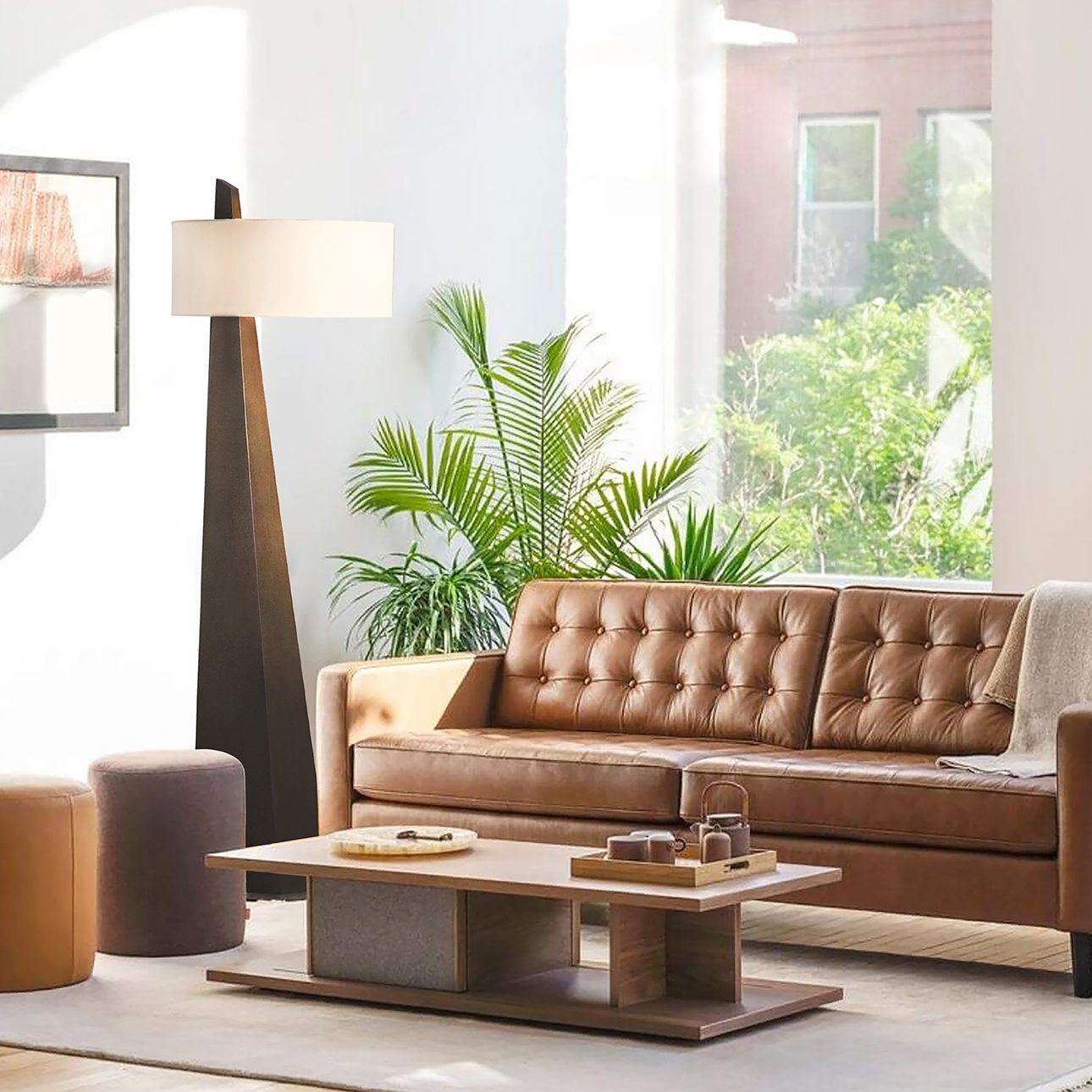 Elegant Obelisk Floor Lamp Chestnut | Nova Of California