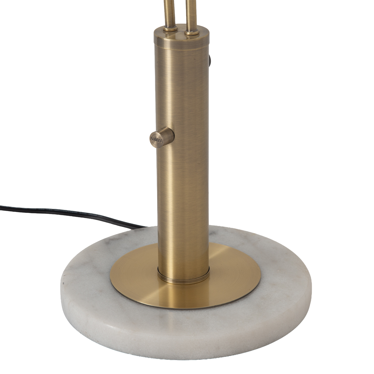 Bloom Two Light Table Lamp in Black Nickel with Black Marble Base