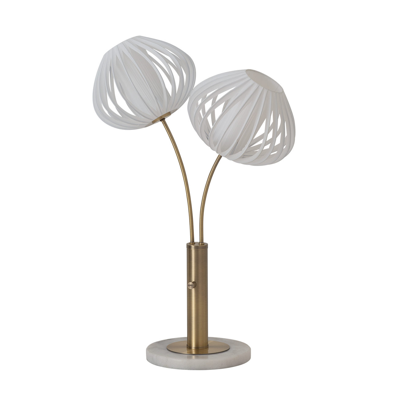 Bloom Two Light Table Lamp in Black Nickel with Black Marble Base