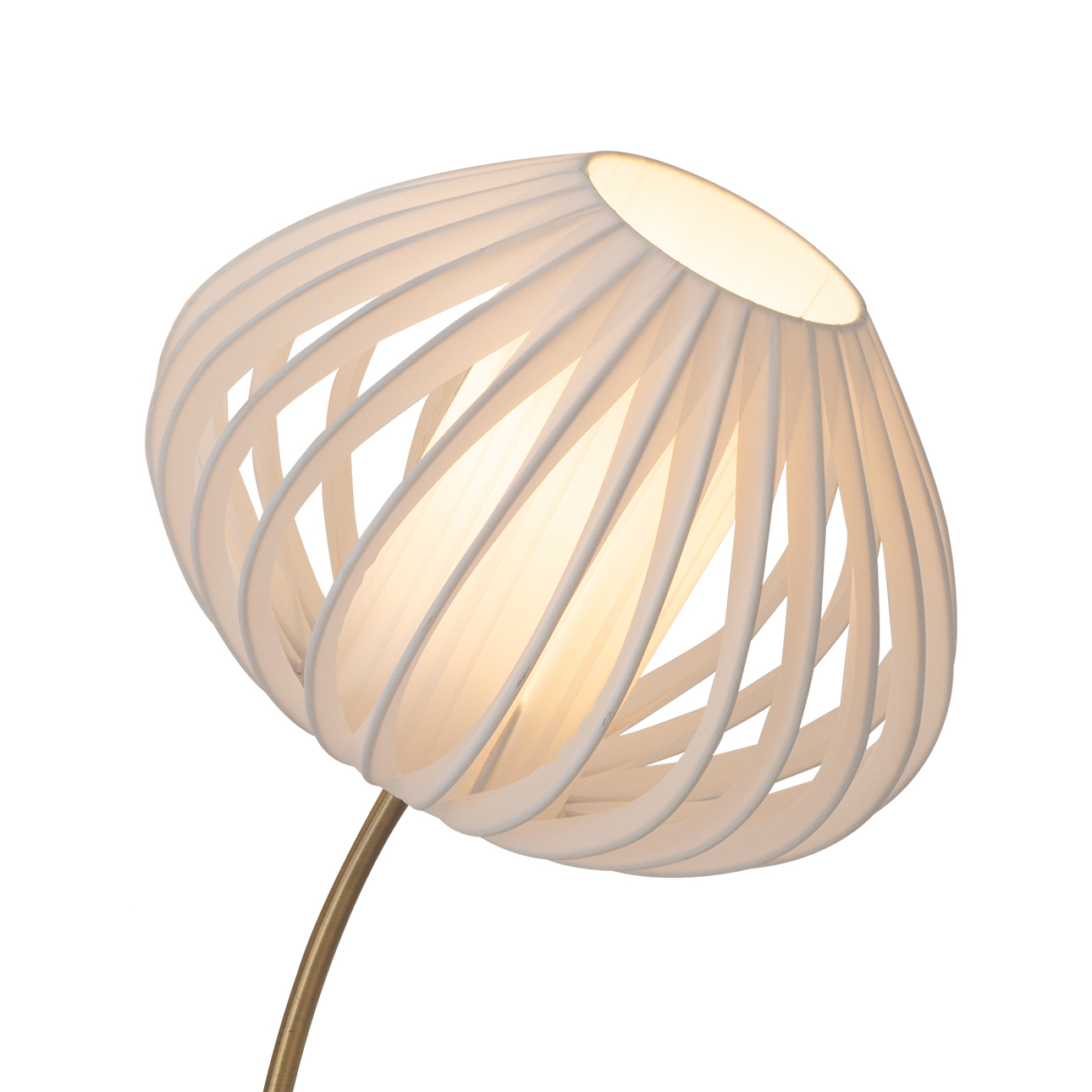 Bloom 3-Light Floor Lamp – Weathered Brass, White Marble Base
