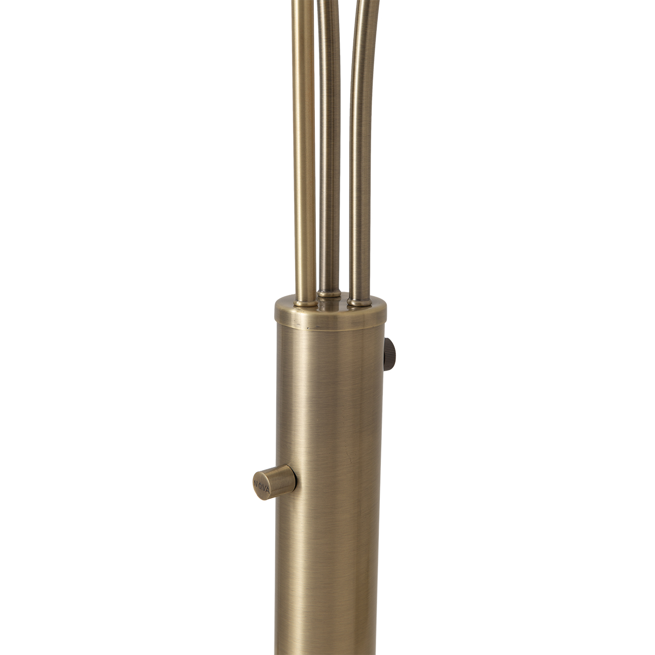 Bloom 3-Light Floor Lamp – Weathered Brass, White Marble Base