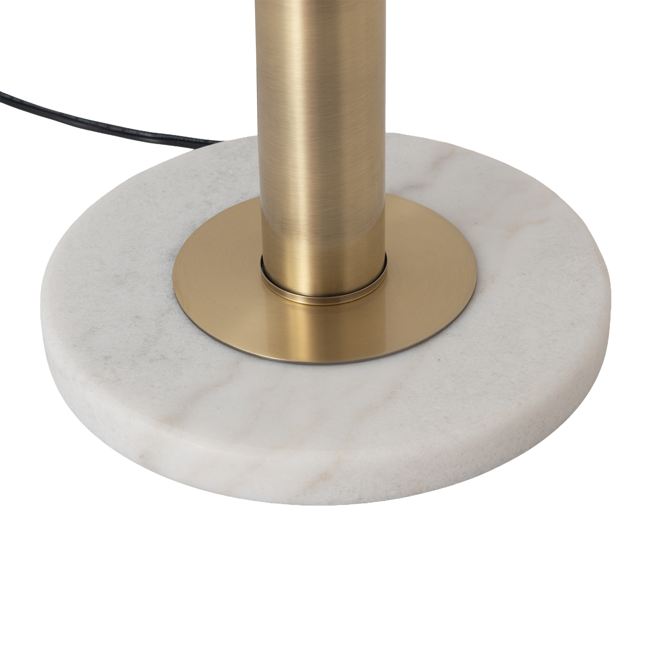 Bloom 3-Light Floor Lamp – Weathered Brass, White Marble Base