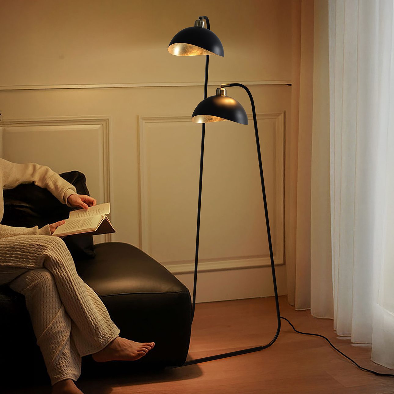 A floor lamp is a freestanding lighting fixture designed to sit directly on the floor and project light