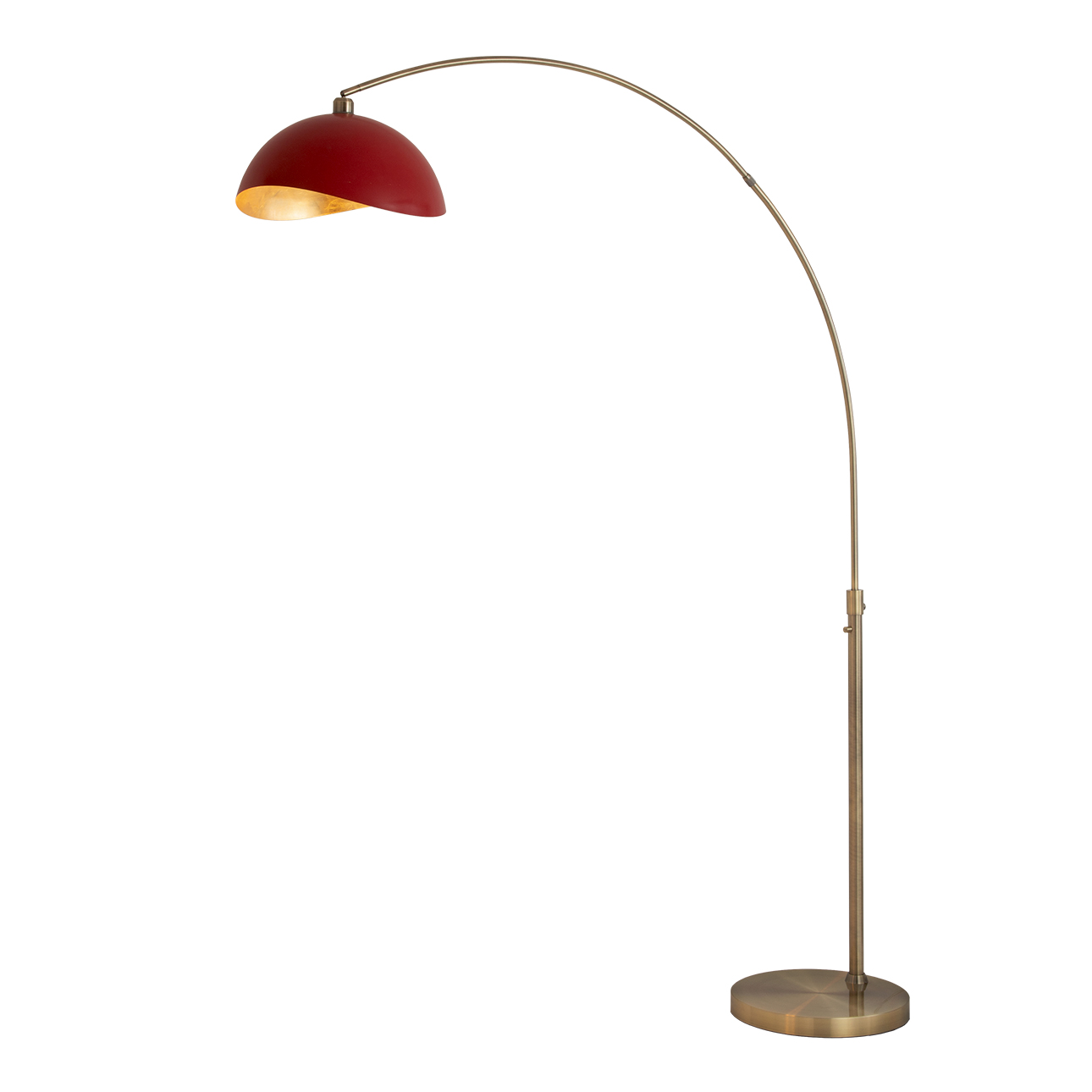 Luna Bella Arc Floor Lamp - Red, Marble Base