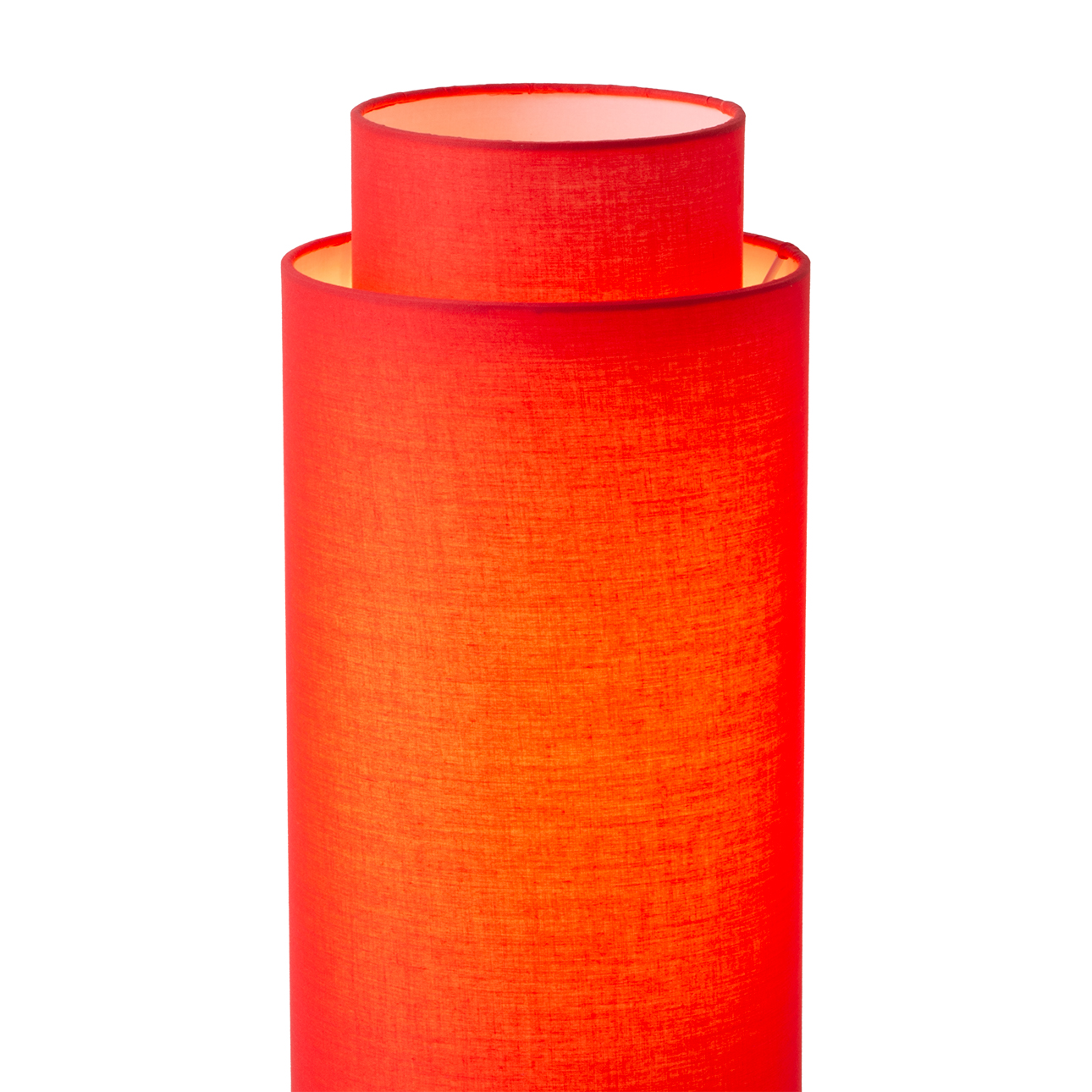 Lollipop Table Lamp in Black Nickel with Crimson Red Double Linen Shade