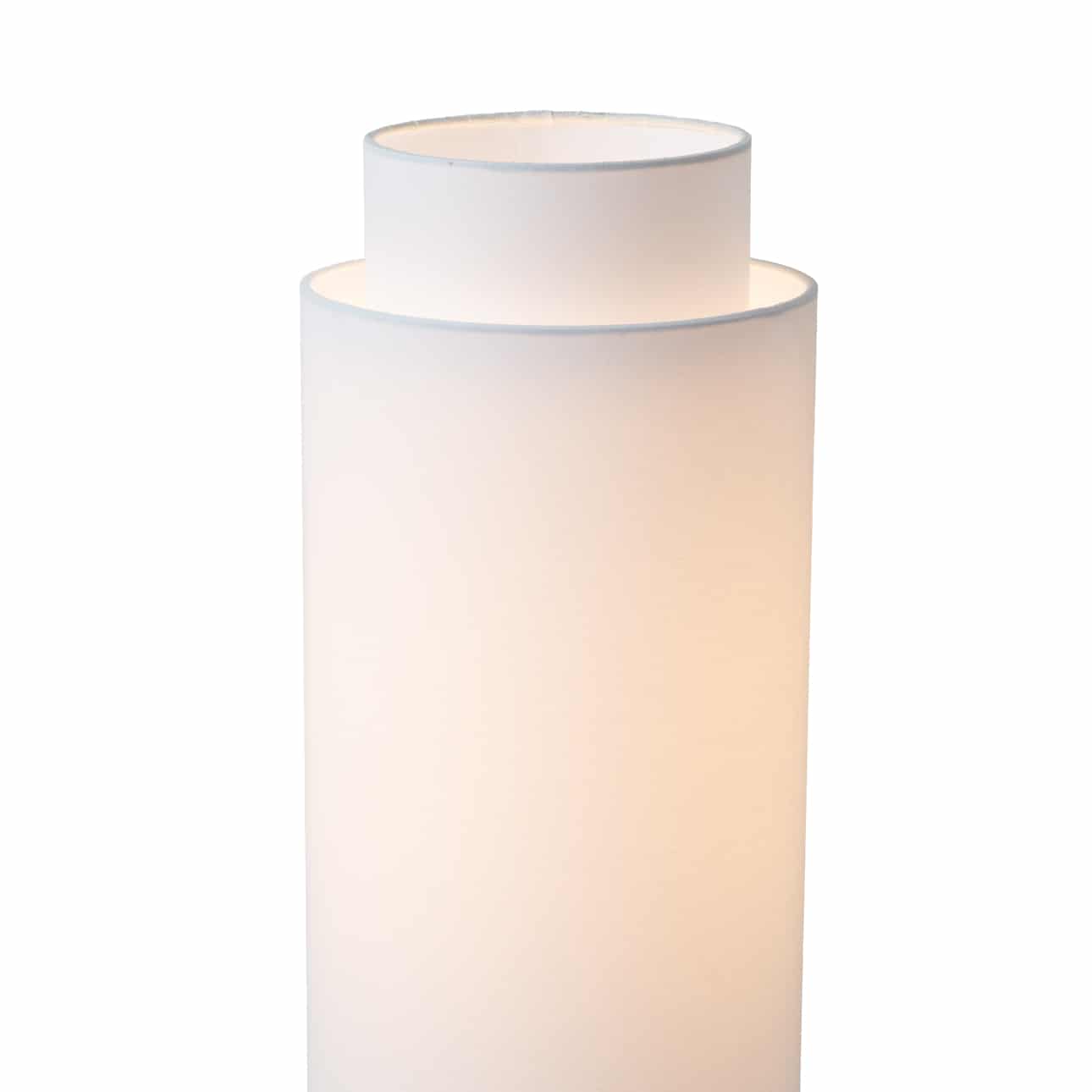 Lollipop Table Lamp in Black Nickel with White Double Linen Shade