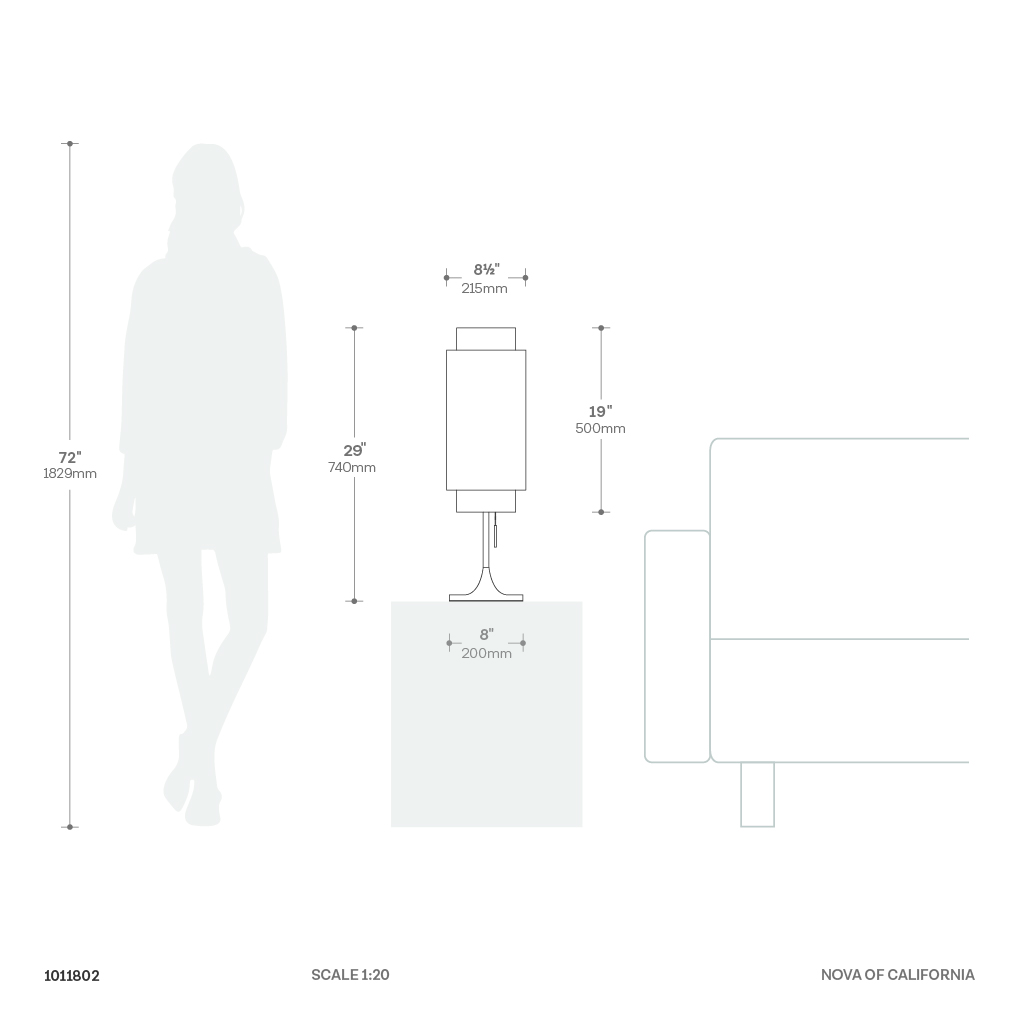 Lollipop Table Lamp in Black Nickel with Cashmere Gray Linen Shade