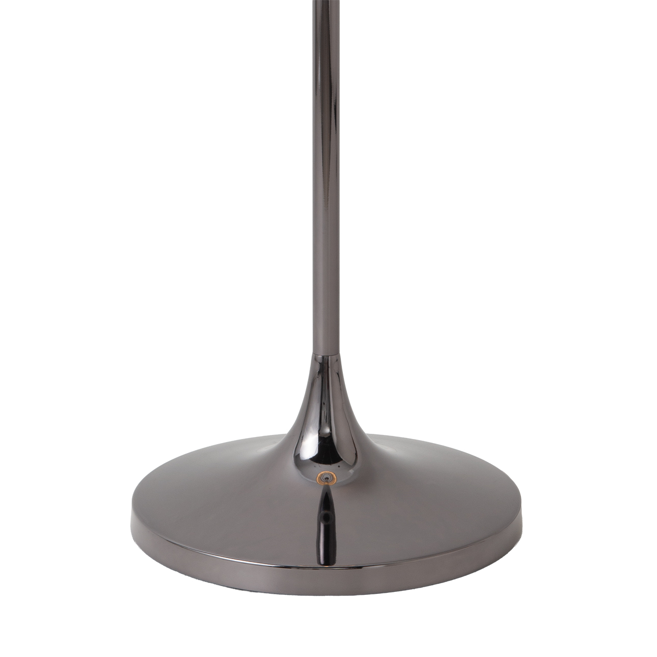 Lollipop Floor Lamp – Black Nickel, White Linen Double Shade, On/Off Pull Chain