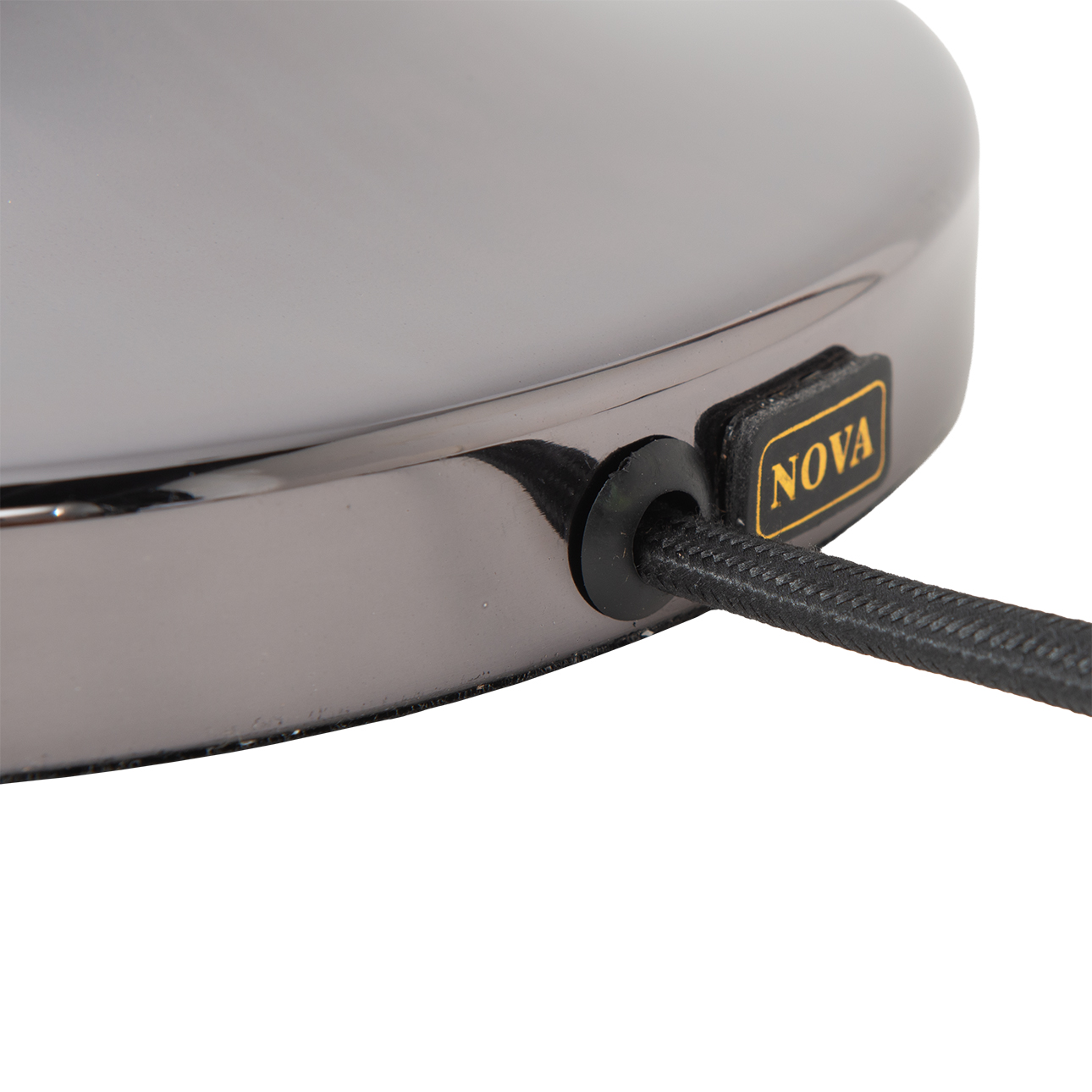 Lollipop Table Lamp in Black Nickel with Cashmere Gray Linen Shade