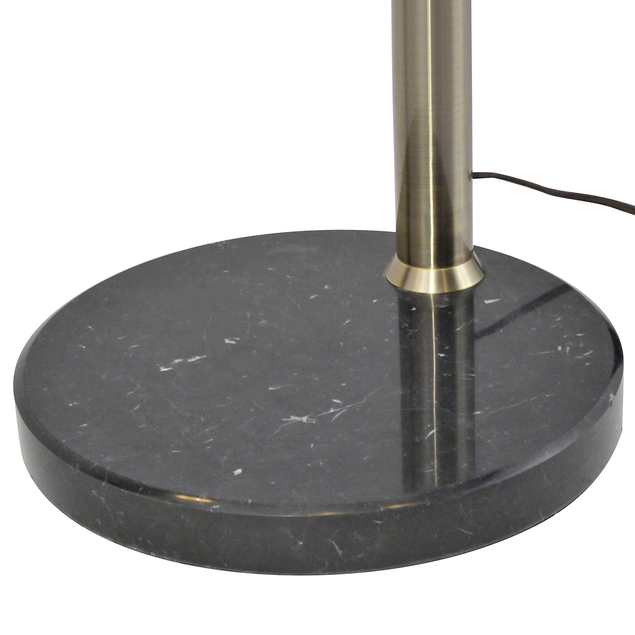 Luna Bella Three Light Arc Floor Lamp in Matte Black Weathered Brass with Black Marble Base