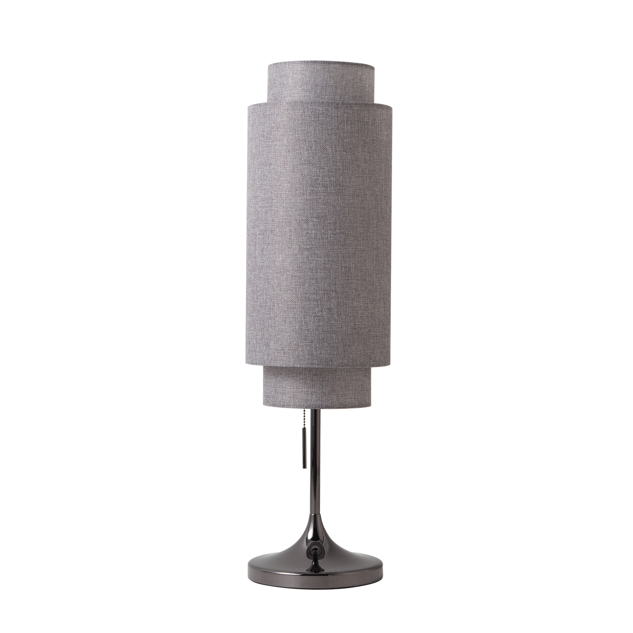 Lollipop Table Lamp in Black Nickel with Cashmere Gray Linen Shade