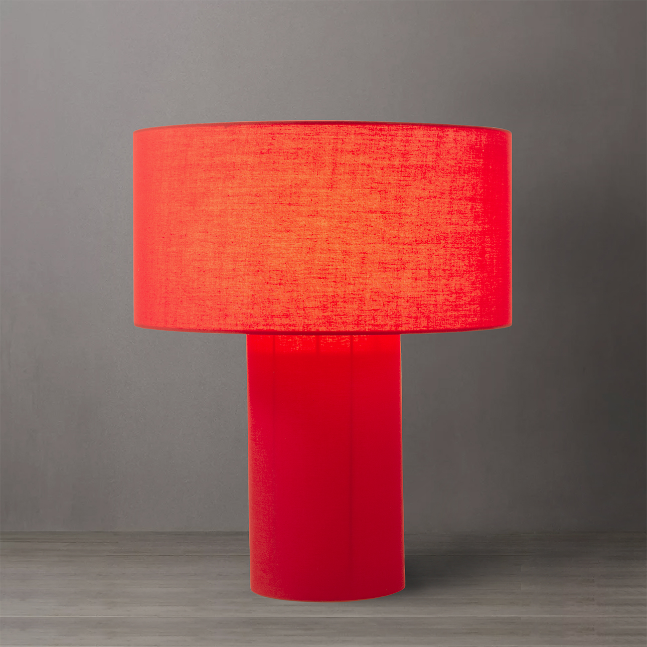 Moonlight Table Lamp - Crimson Red Linen Shade