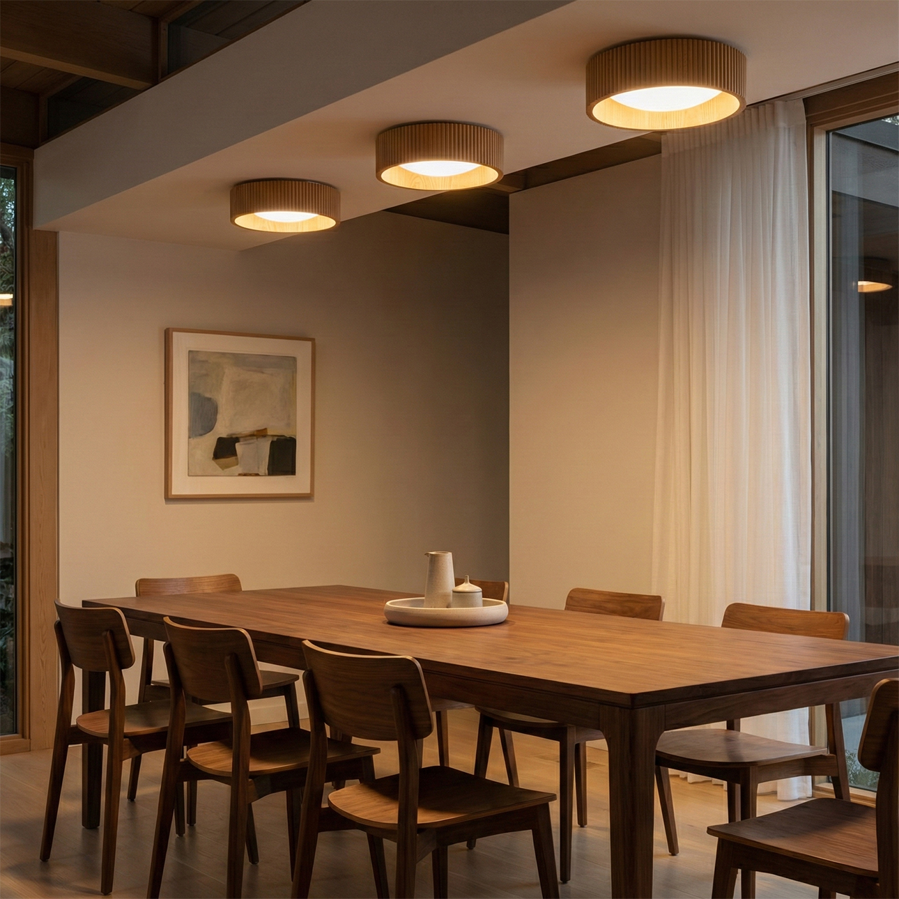 Tambo 14" Flush Mount Ceiling Light - Natural Ash