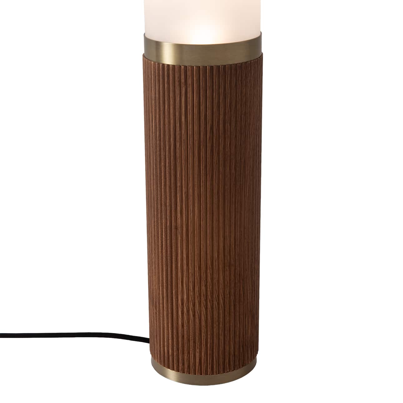 Tambo Cylindro Accent Floor Lamp in Dark Walnut and Weathered Brass