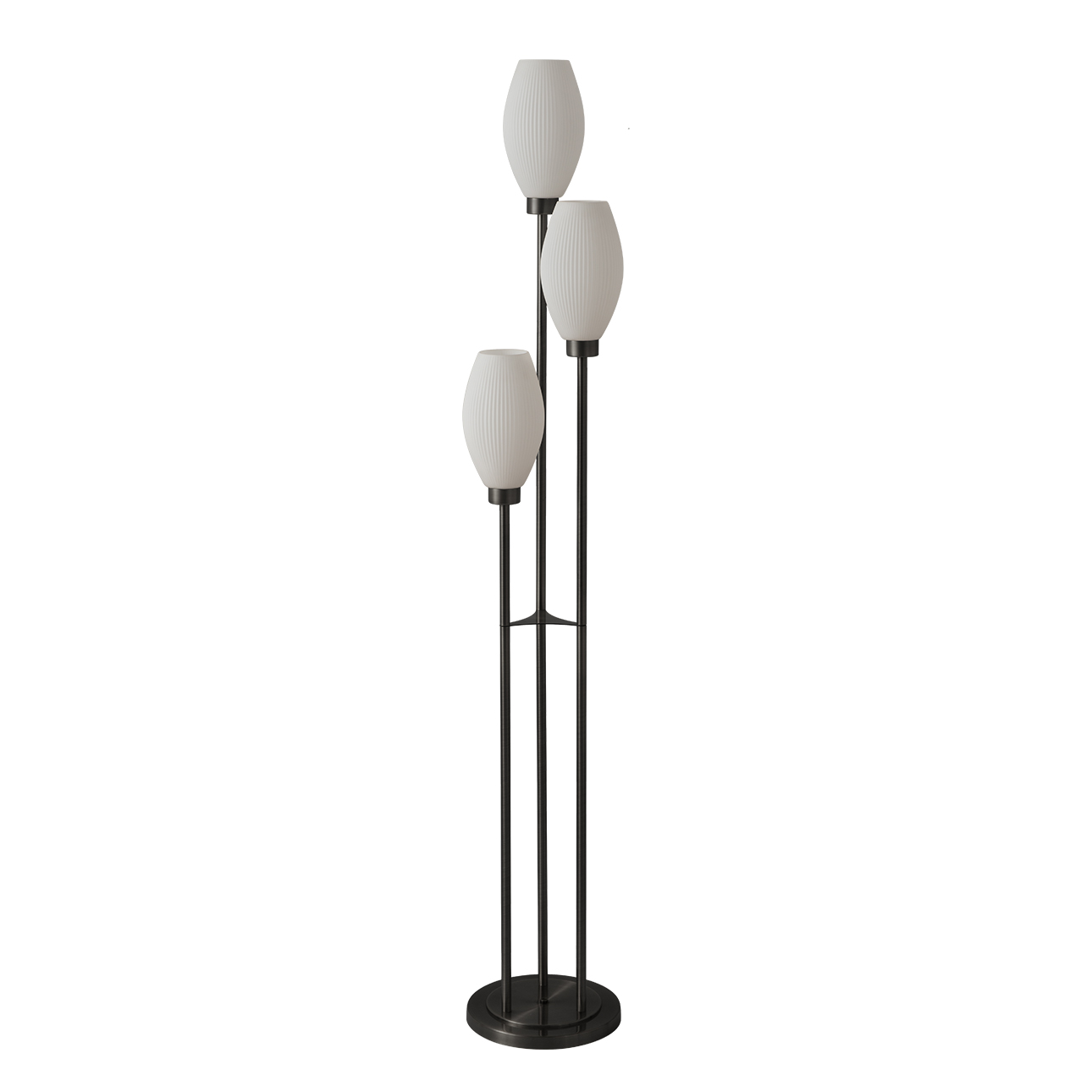 Willows Accent Floor Lamp, Matte Black, Opal Glass